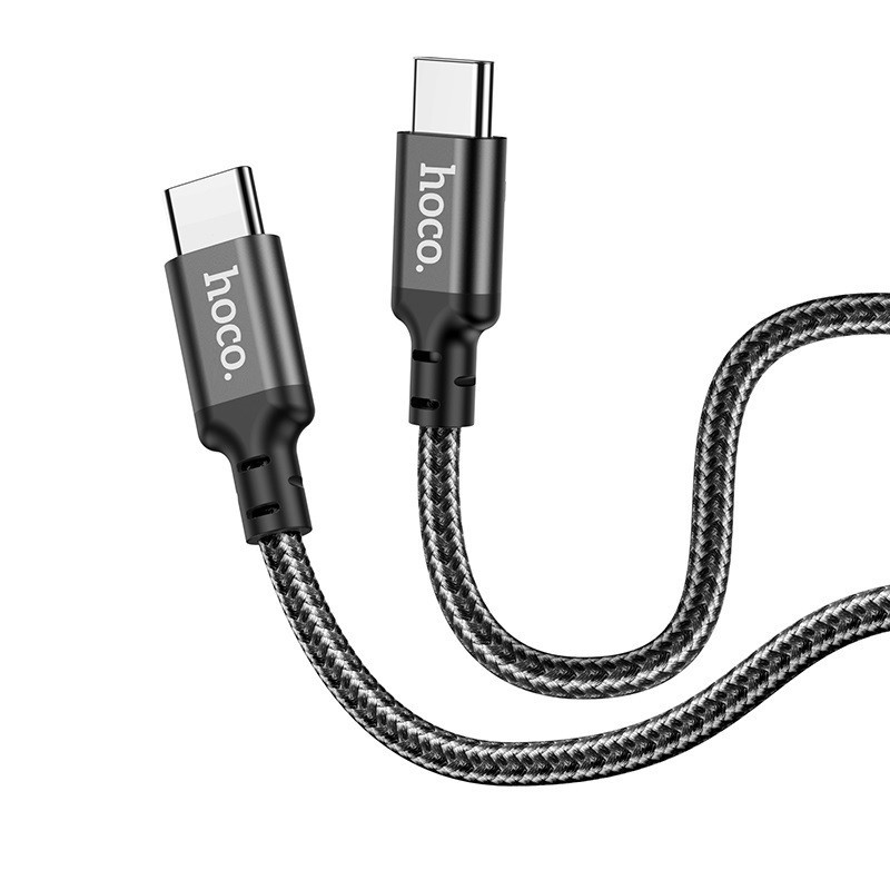 Кабель HOCO X14 Type-C to Type-C 60W, 1m, nylon, aluminum connectors, Black Київ - фото 3