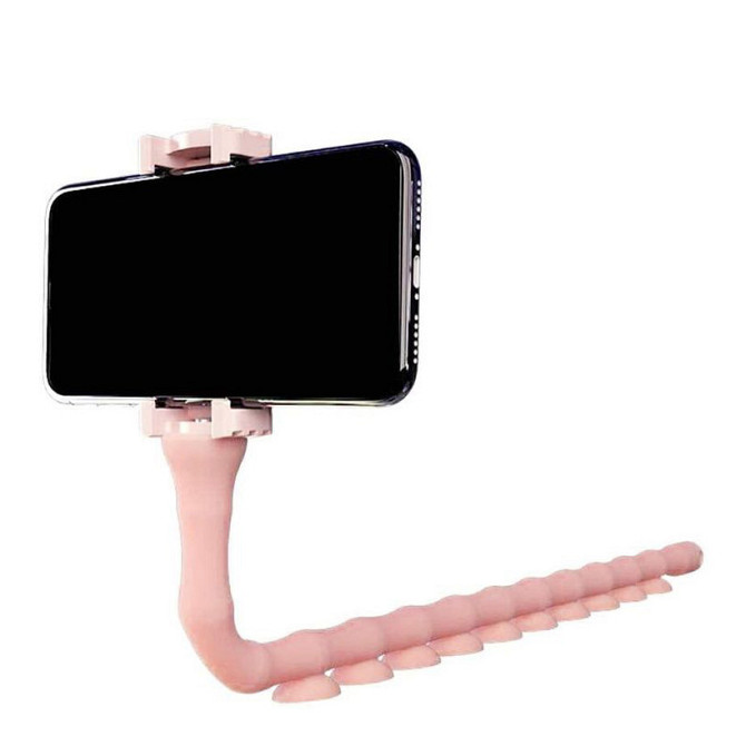 Гибкий держатель для телефона с присосками универсальный Cute Worm Lazy Holder. Цвет: розовый UL-92 Львов - изображение 10