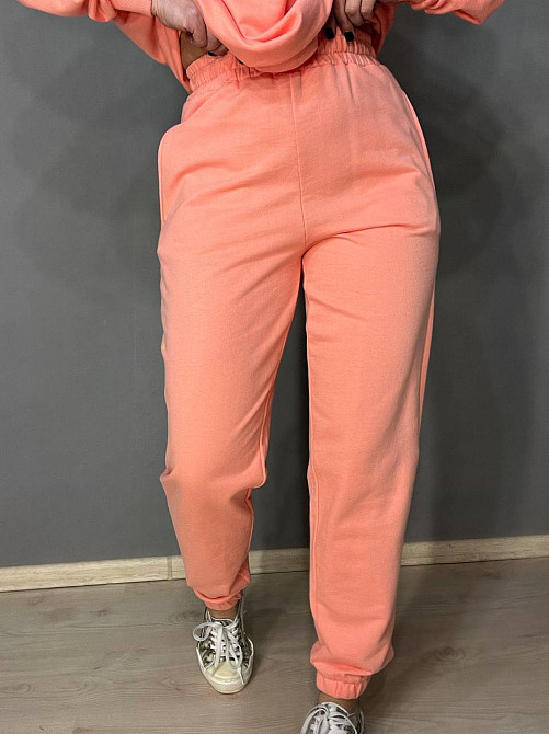 Костюм женский Pepper&mint FA24-01 базовый двунитка без утепления свитшот оверсайз и джогеры на резинке персиковый, персиковый, M Киев - изображение 14