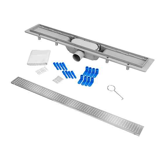 Трап Qtap Dry FB304-900 лінійний із сухим закривом і неіржавкою решіткою 900х73 Київ