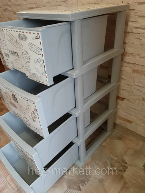 Комод пластиковий на 4 ящики беж "Париж" Алеана Харків - фото 8