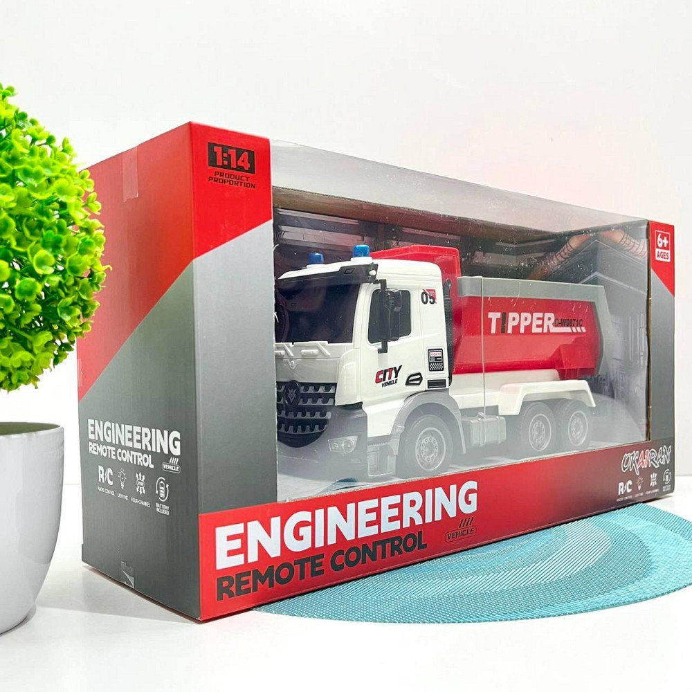 Машинка самоскид на радіокеруванні акумулятор підсвічування рухомі деталі Червона (YJ-114-2-116-1) Чернігів - фото 3