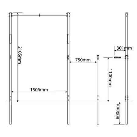 Турнік вуличний для підтягування з брусами K-SPORT KSOZ005 Київ