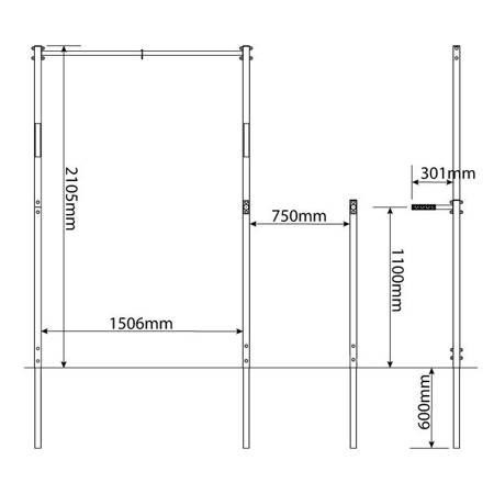 Турнік вуличний для підтягування з брусами K-SPORT KSOZ005 Київ - фото 6
