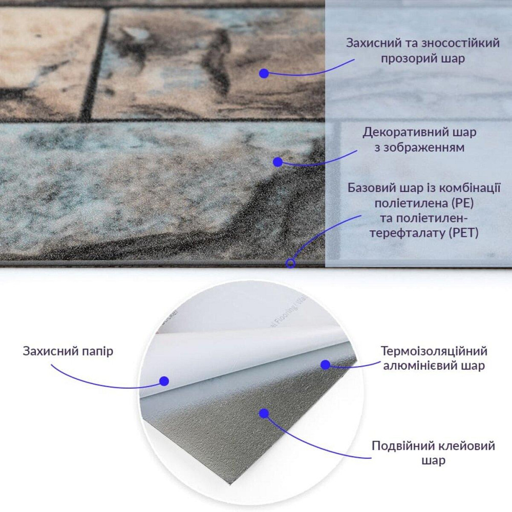 Самоклеющаяся виниловая плитка 600х600х1,5мм, цена за 1 шт. (СВП-203) Матовая SW-00000510 Днепр - изображение 2
