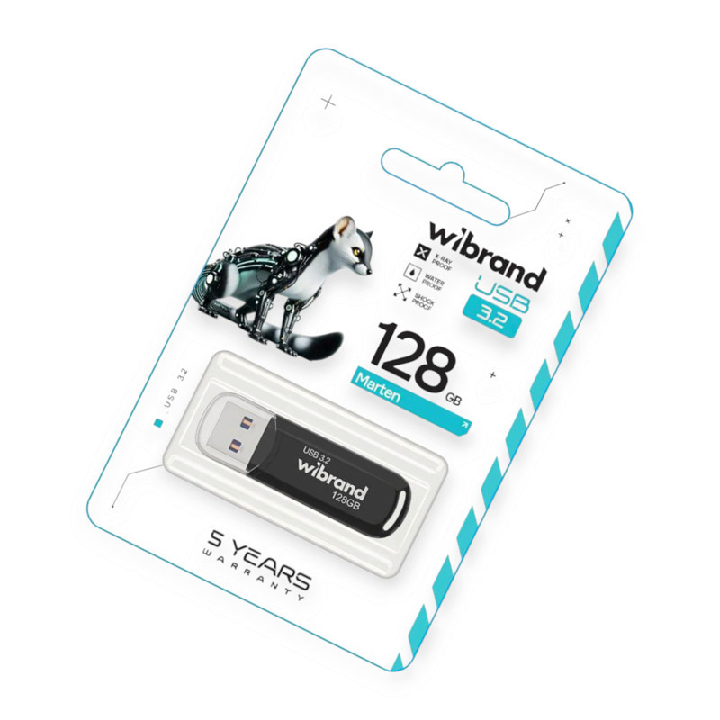 Флешка USB 3.2 128Gb Marten black Wibrand Мукачево - изображение 1
