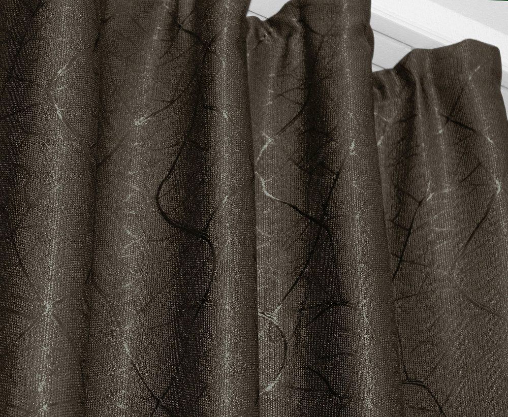 Комплект готовых штор VR-Textil Лен Саванна № 631ш Какао 100х275 см 2 шт (31-378) Киев - изображение 7