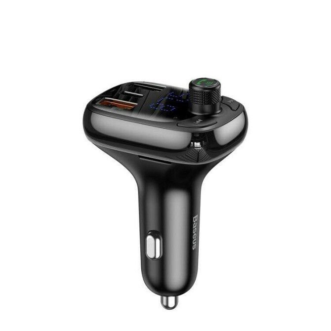 FM трансмітер модулятор Baseus S-13 Bluetooth 5.0 c функцією зарядки (Чорний, 2xUSB, 1xType-C) Николаев - изображение 5