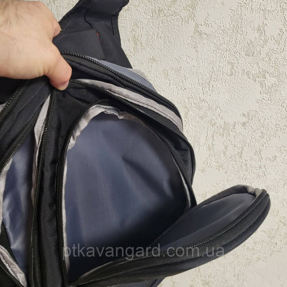 Рюкзак школьный подростковый C 65518 на 3 отделения с ортопедической спинкой, черный Хмельницкий - изображение 7