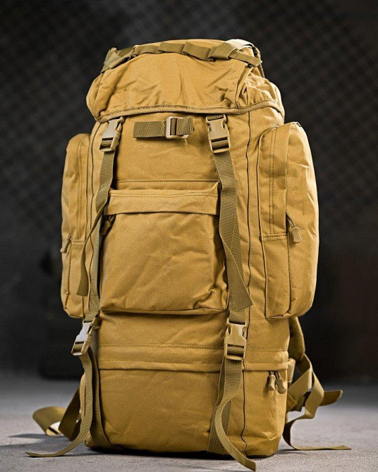 Тактический рюкзак с металлическим каркасом на 100 литров. Каркасный рюкзак койот РП7466 Одесса - изображение 2