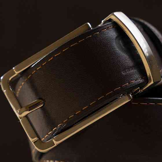 Ремень брючный двусторонний мужской Grande Pelle 11155 Коричневый и Черный Киев