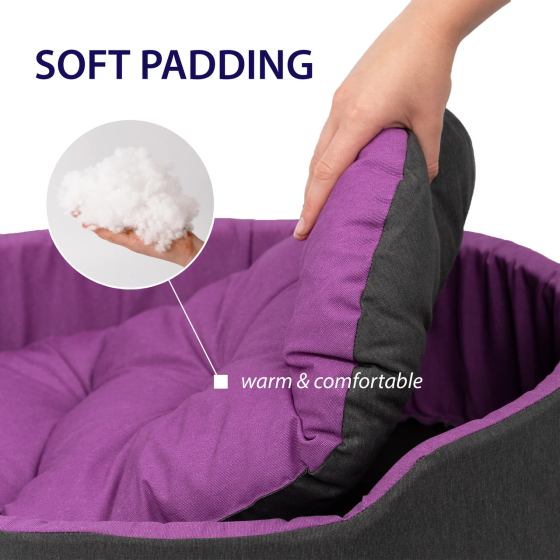 Лежак - кровать для собак и кошек Ferplast Dandy C Colour (Ферпласт Денди С Колор) 80 x 55 x h 20 cm - 80, Фиолетовый Запорожье