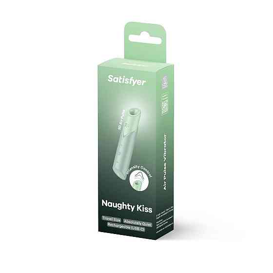 Вакуумний стимулятор Satisfyer Naughty Kiss, магнітна технологія 3D Air Pulse, 30 режимів роботи Sex Aura Київ