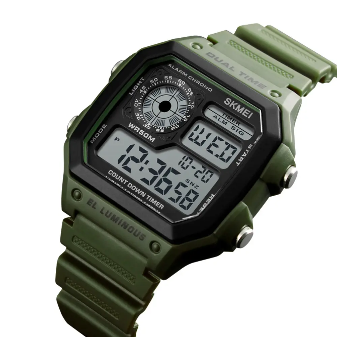 Мужские спортивные наручные часы Skmei 1299 Зеленый Винница - изображение 8