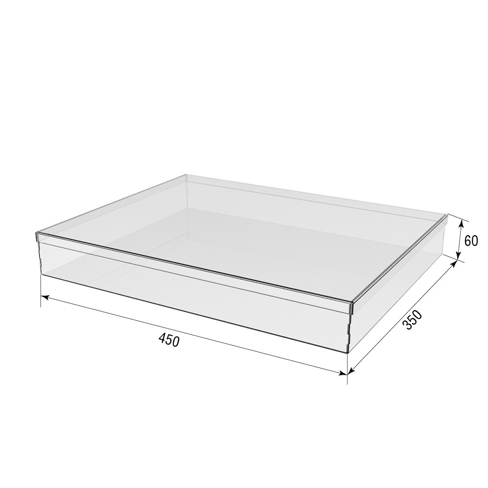 Коробка акрилова EKOSTAR 450х350х160 з кришкою Київ - фото 3