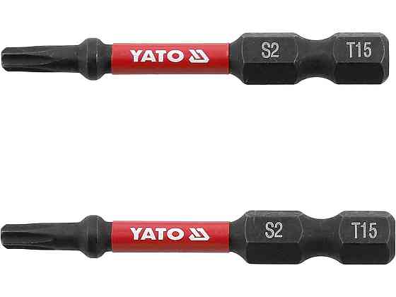 Насадка викруткова ударна YATO TORX T15 х 50 мм. HEX 1/4", 2 шт.[10] Одеса