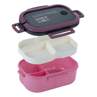 Ланч-бокс детский Kite с разделителем 1200 мл, бордовый (K23-184-3) Винница - изображение 1