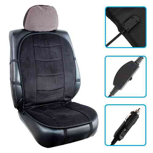 Накидка на сидіння ZL018 BK 102x46 см з підігрівом та перемикачем Харків