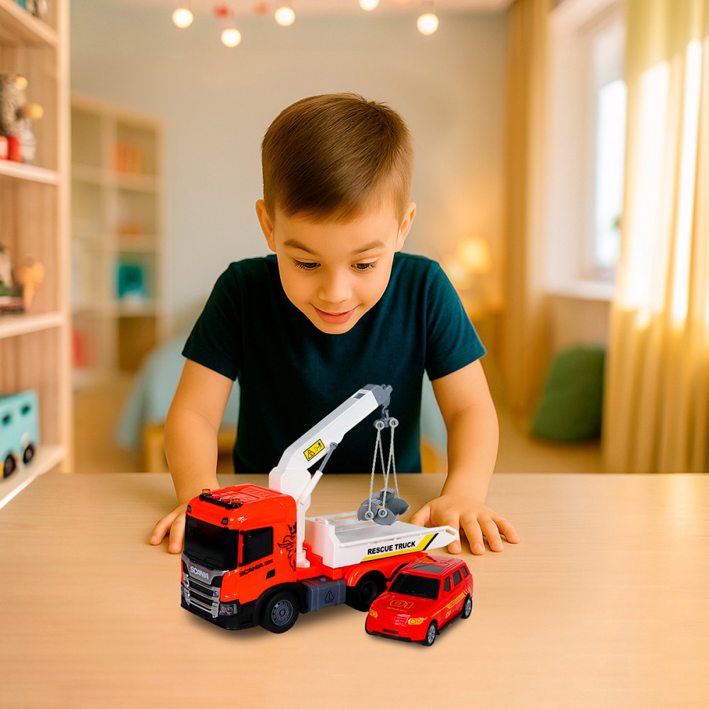 Ігровий набір серії Big Truck – Евакуатор Scania з машиною (світло, звук) Днепр - изображение 14