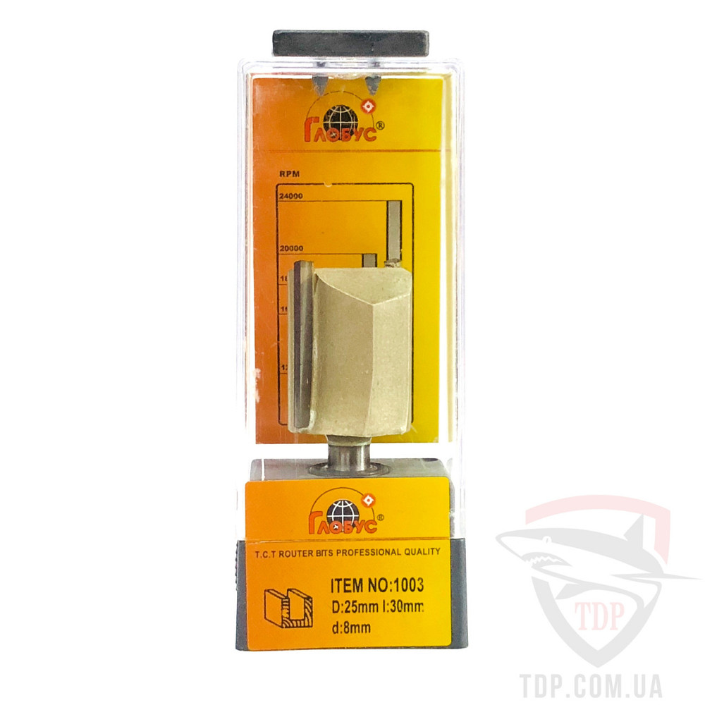 Фреза по дереву ГЛОБУС пазовая прямая 1003 D25 d8 h30 Коломыя - изображение 1