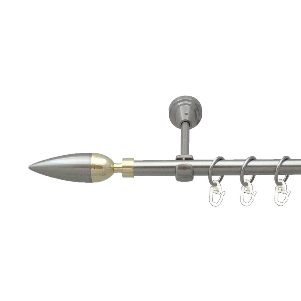 Карниз Orvit Лінея металевий однорядний відкритий Нержавіюча Сталь 16 мм 300 см (5503035) Львів - фото 1