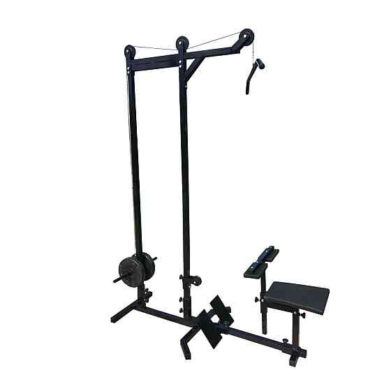 Блокова рама вільна вага з упорами для ніг та лавкою KZ-192 Силові тренажери Київ