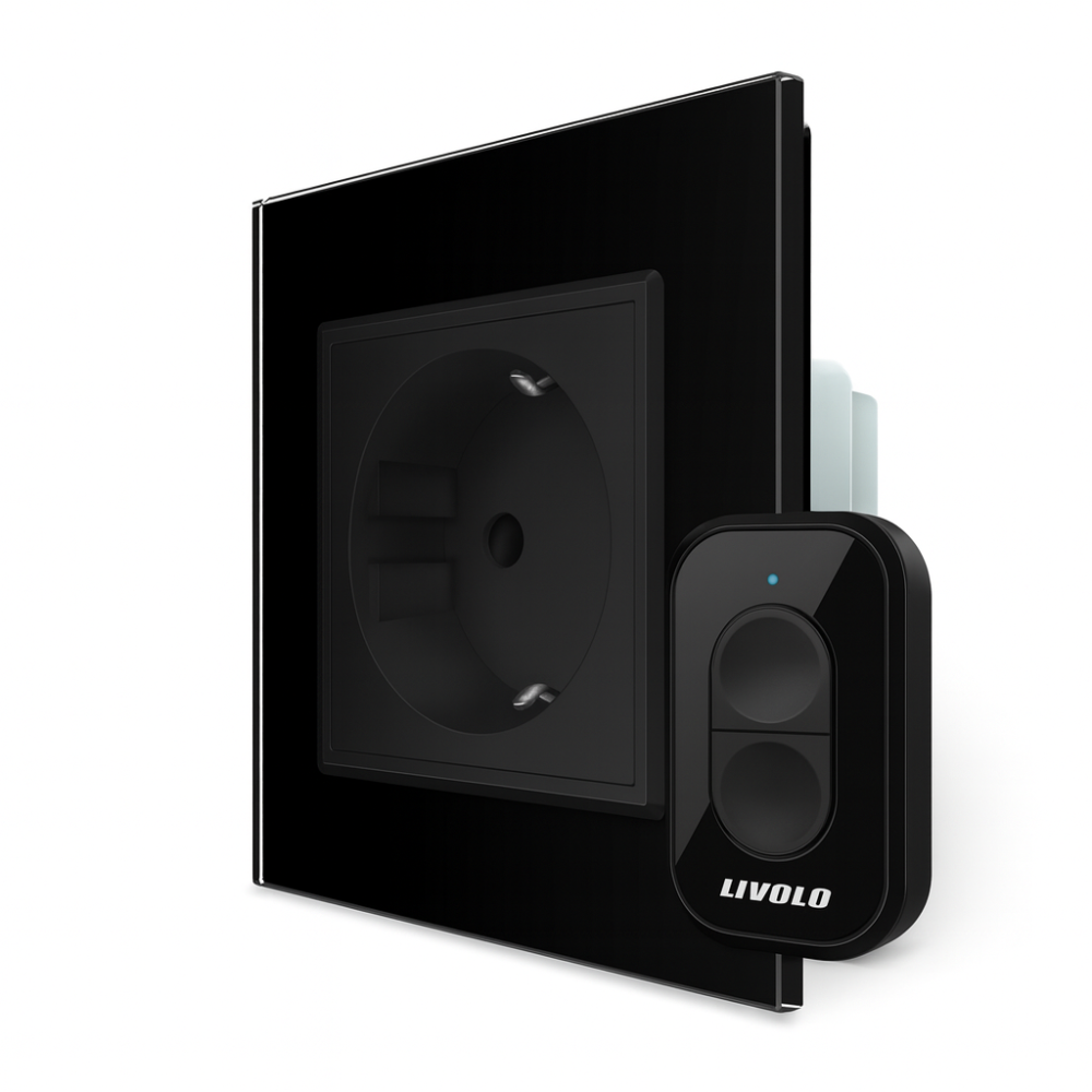 Радіокерована (дистанційна) розетка з пультом LIVOLO, чорна, з заземленням та захисними шторками, керування зі смартфона, Alexa, Google Home, 16А 230В Коломыя - изображение 8