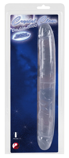 Двосторонній фалоімітатор - Crystal Clear Double Dildo Sex Aura Київ - фото 1