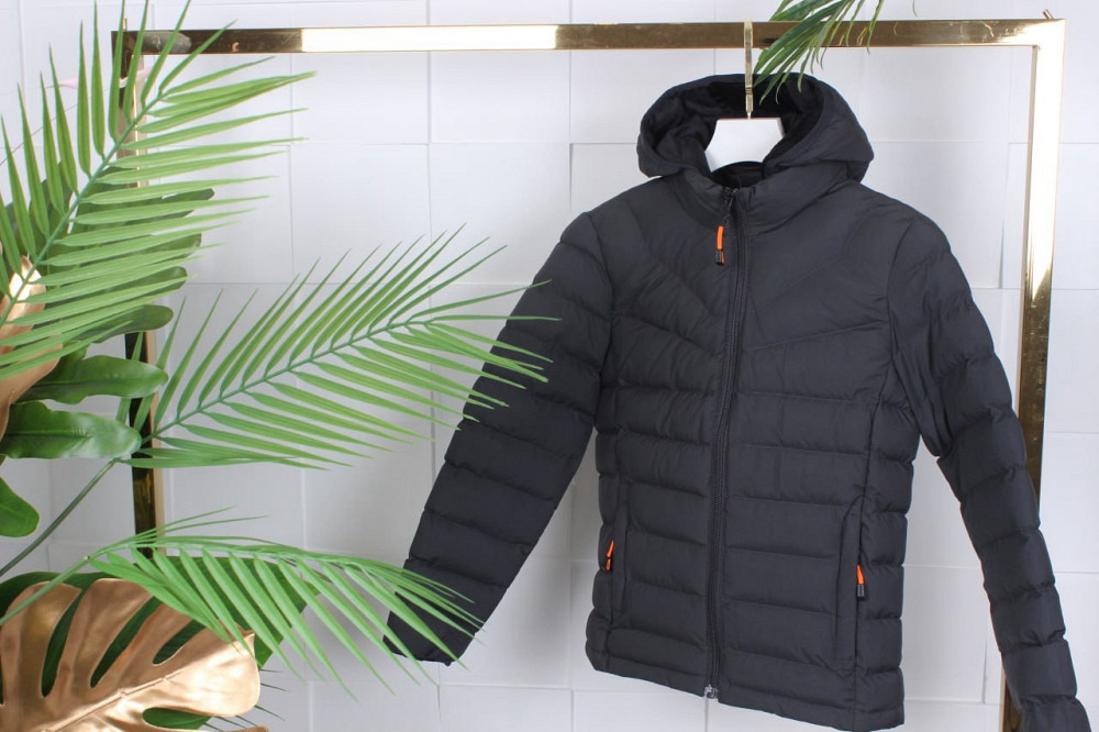 Демисезонная стеганая черная куртка для мальчика подростка на 9,10 лет Николаев - изображение 1