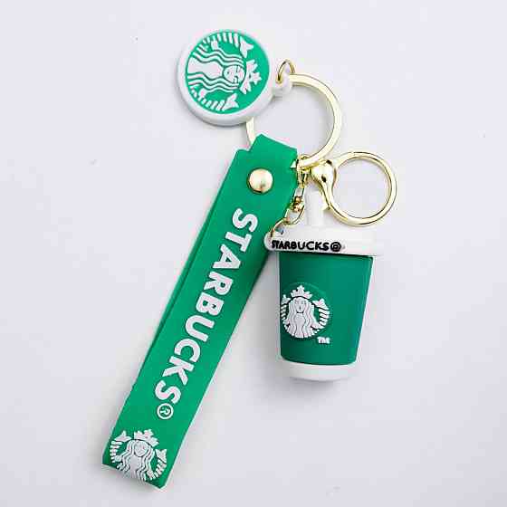 Дитячий брелок Старбакс 3.5×4.5 (см) для ключів, на сумку і рюкзак Зелений HP-55-26SGR Коломия