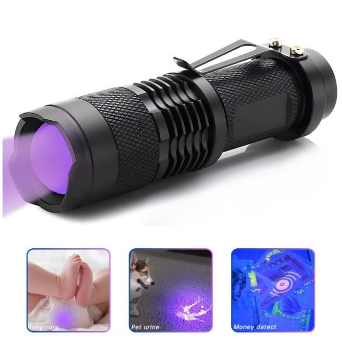 Ліхтар K11-395UV, 1хАА/1x14500, 1 РЕЖИМ, zoom, затискач Дніпро - фото 4