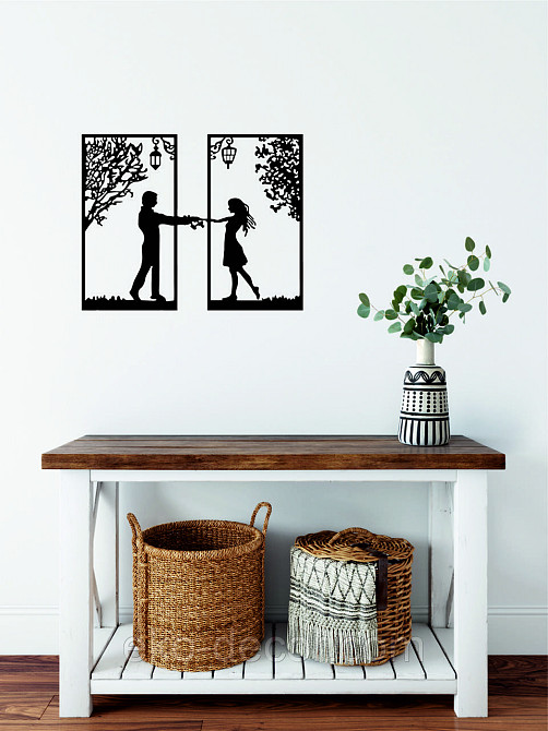 Декоративное настенное Панно «Девушка и парень» Декор на стену 70*55 см, Черный Киев - изображение 6