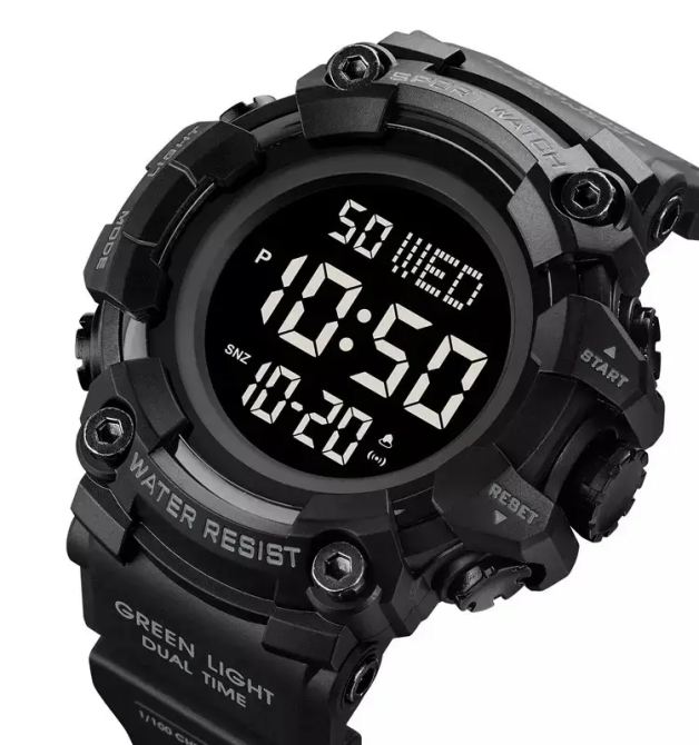 Тактические мужские часы Skmei 1968 Черный с черным циферблатом Винница - изображение 2