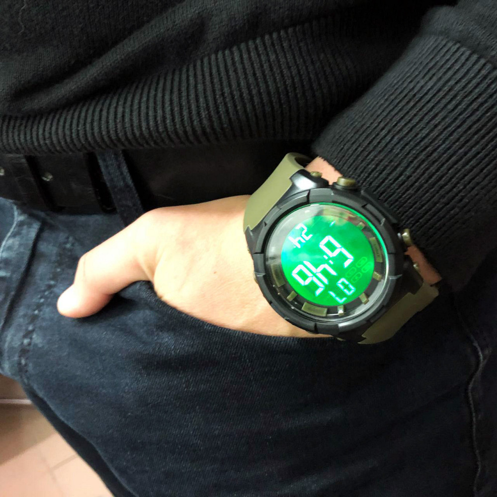 Мужские армейские водостойкие тактические часы SKMEI 1845AG ARMY GREEN, AJ-364 Водонепроницаемое часы Киев - изображение 2