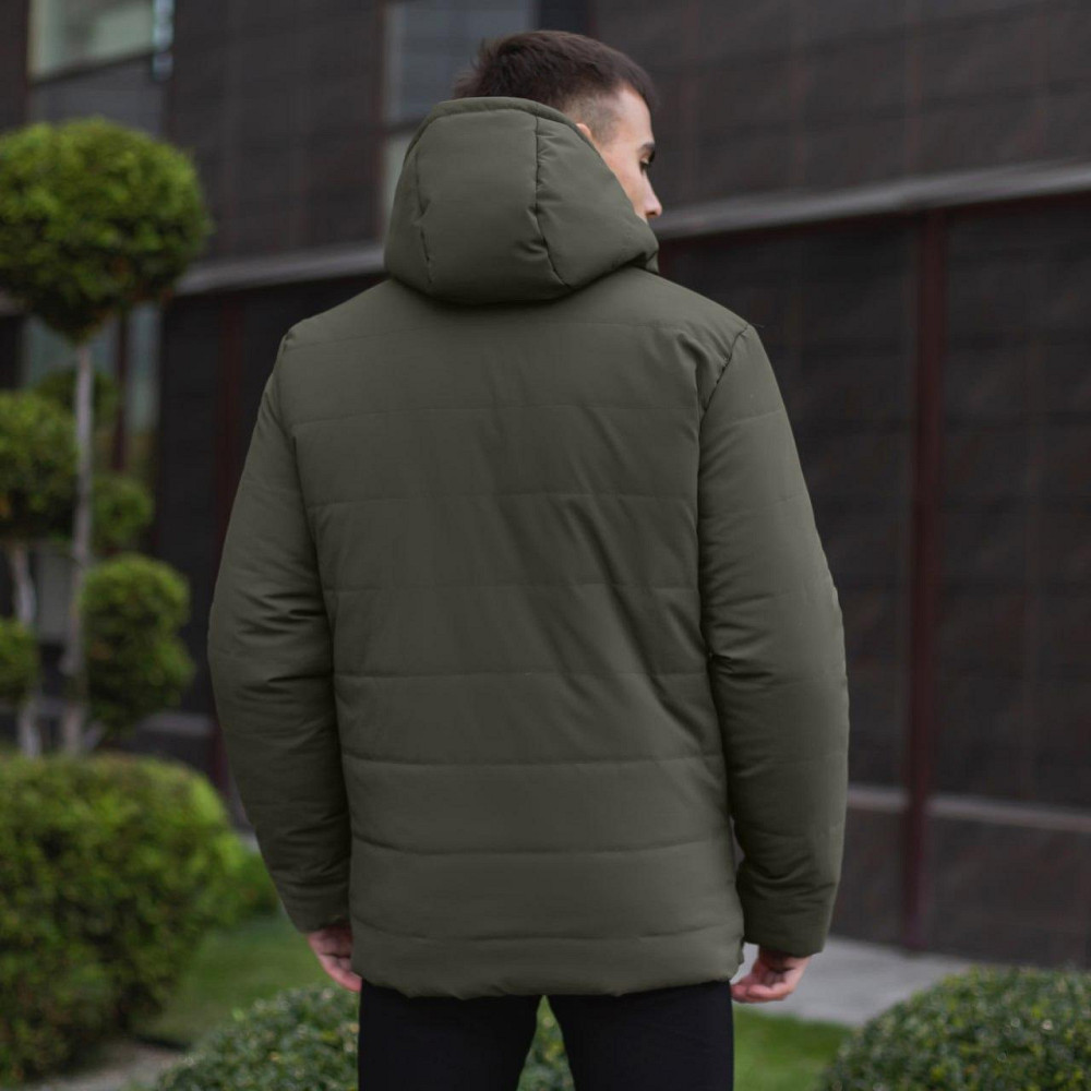 Зимняя куртка мужская теплая с капюшоном короткая Frost Pobedov Winter Jacket Dzen хаки L Одесса - изображение 2