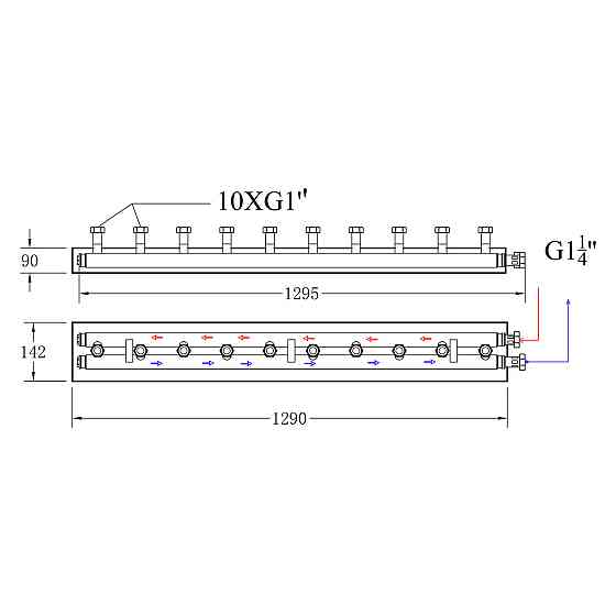 Колектор розподільний Thermo Alliance Forte Quick System для 5 насосних груп 1 1/4"x1, неірж. сталь SUS 304 TAF-QSK5 Київ