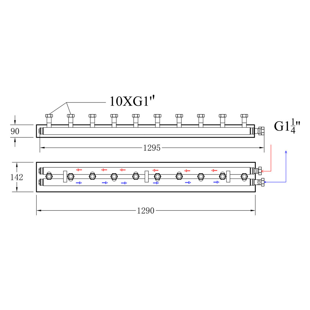 Колектор розподільний Thermo Alliance Forte Quick System для 5 насосних груп 1 1/4"x1, неірж. сталь SUS 304 TAF-QSK5 Київ - фото 2