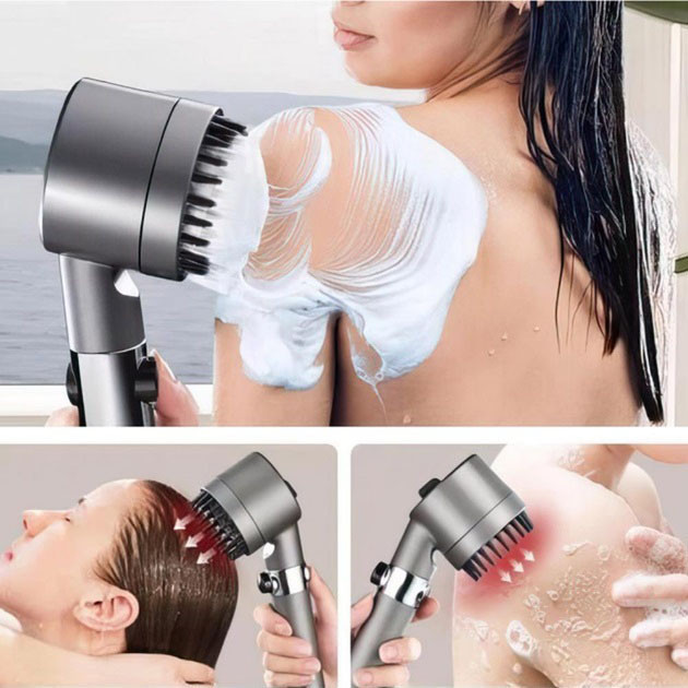 Насадка для душу масажна лійка 4в1 з масажними силіконовими шипами водозберігаюча душова лійка RF-80 Київ - фото 6