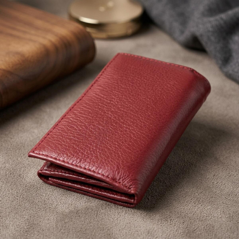 Кожаный женский кошелек в три сложения ST Leather 22489 Бордовый Киев - изображение 14
