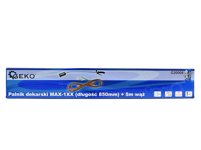 Газовий пальник покрівельних робіт "GeKo" довжиною 85см  на 1 сопло 60мм і шлангом 5,0м Стрый - изображение 8