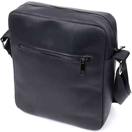 Чоловіча сумка через плече з матової шкіри Shvigel 22848 Чорна Київ