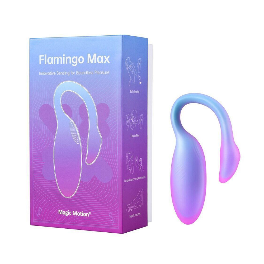 Смарт-віброяйце Magic Motion Flamingo Max Blue 2 в 1: віброяйце та тренажер Кегеля, 10 режимів Sex Aura Київ - фото 9