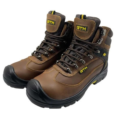 Сапоги рабочие GTM р.45 композ.носок, кожа коричневого цвета S1P SRC (SM-075-45) Винница - изображение 4