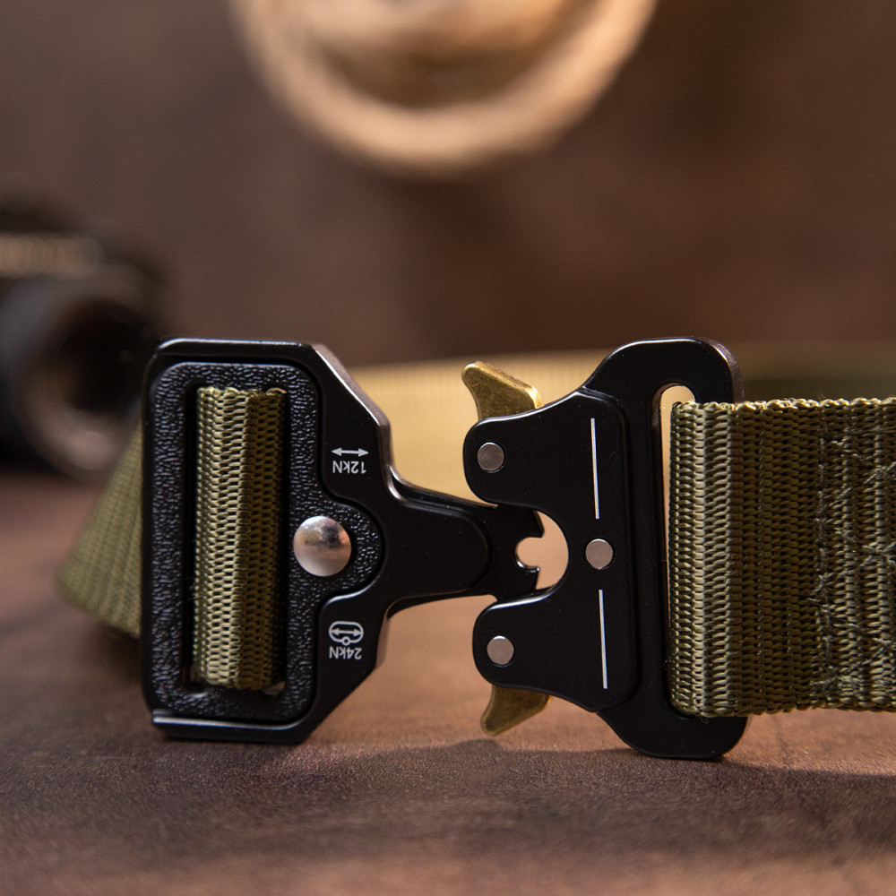 Текстильний ремінь з чорною пряжкою Хакі (Vintage) Київ - фото 4