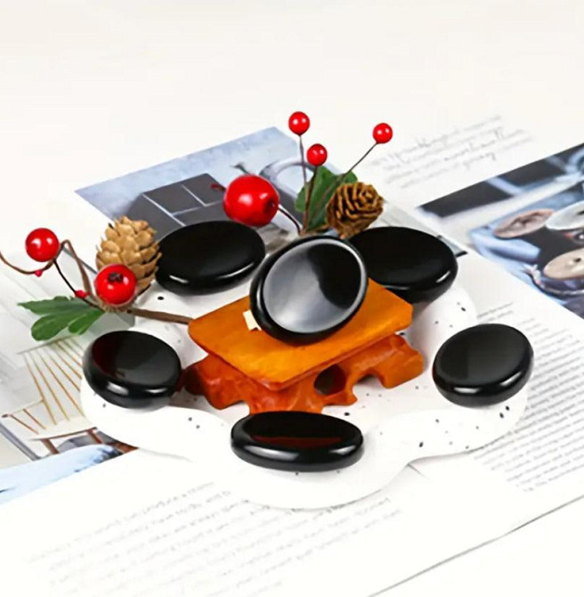 Обсидиан камень антистресс Натуральный овальный камень обсидиана для медитации и снятия стресса и тр Киев - изображение 4