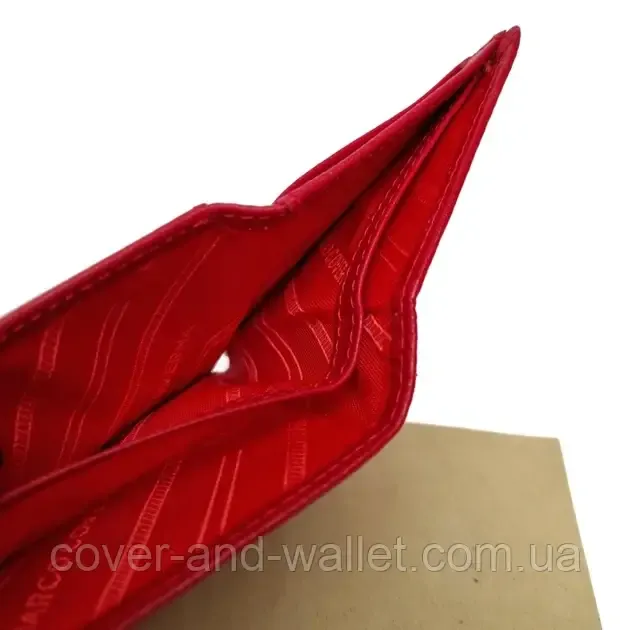 Маленький жіночий гаманець із натуральної шкіри червоного кольору на магніті Marco Coverna Київ - фото 7