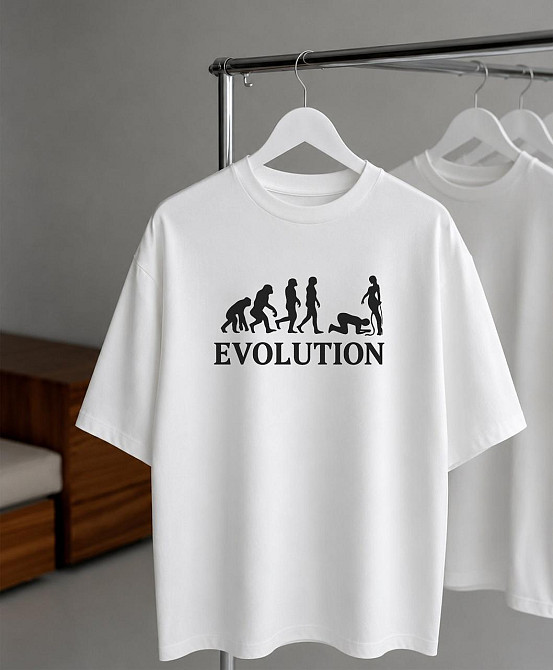 Футболка «Evolution» — футболка з гумористичним принтом XS, Хакі Чернівці - фото 1