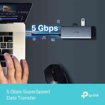 Концентратор TP-Link USB 3.0 6-in-1 2xUSB 3.0 + 1xUSB-C + 1xHDMI + 1xRJ45 + PD 100W (UH6120C) Винница