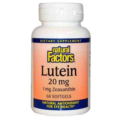 Антиоксидант Natural Factors Лютеїн 20 мг, Lutein, 60 желатинових капсул (NFS-01032) Вінниця