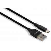 Дата кабель USB 2.0 AM to Micro 5P nylon 1m black Vinga (VCPDCMBN21BK) Киев